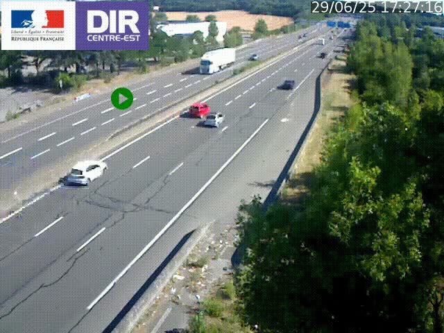 <h2>Caméra de circulation à Saint-Priest à la jonction entre l'A43 et l'A46 en direction de Marseille</h2>