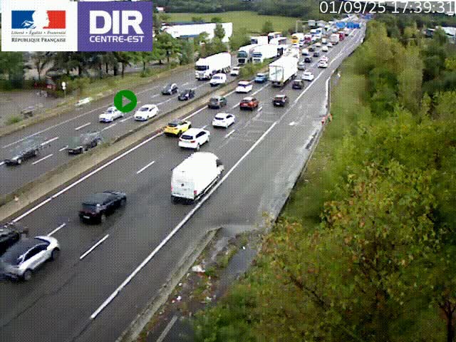 <h2>Caméra de circulation à Saint-Priest à la jonction entre l'A43 et l'A46 en direction de Marseille</h2>