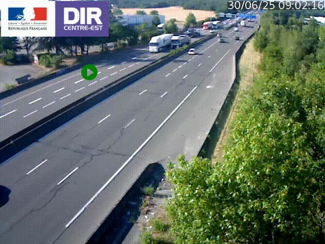 <h2>Caméra de circulation à Saint-Priest à la jonction entre l'A43 et l'A46 en direction de Marseille</h2>