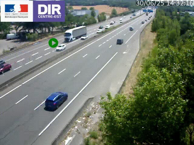 <h2>Caméra de circulation à Saint-Priest à la jonction entre l'A43 et l'A46 en direction de Marseille</h2>