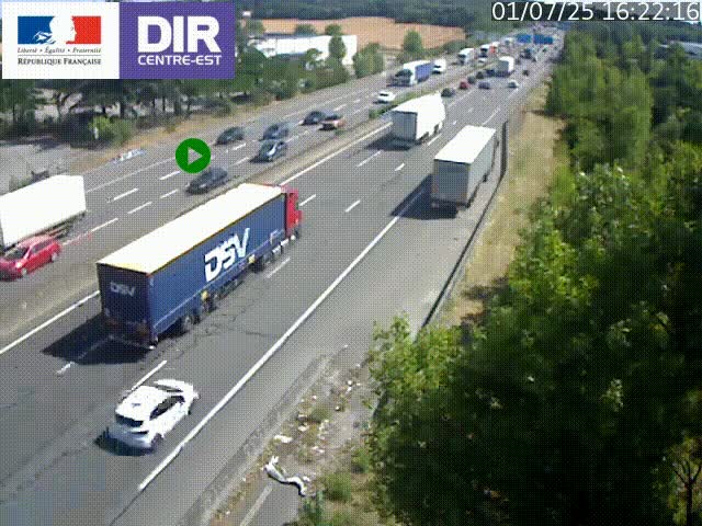 <h2>Caméra de circulation à Saint-Priest à la jonction entre l'A43 et l'A46 en direction de Marseille</h2>