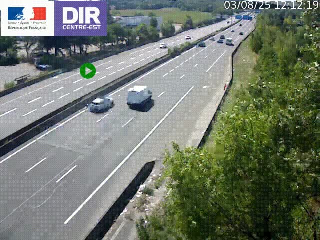 <h2>Caméra de circulation à Saint-Priest à la jonction entre l'A43 et l'A46 en direction de Marseille</h2>