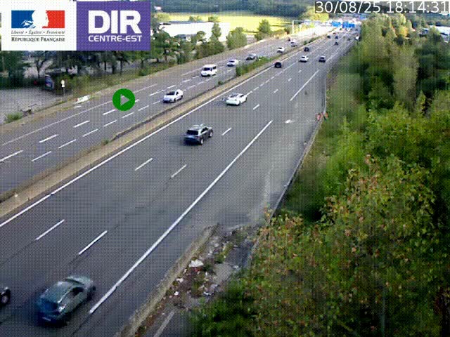 <h2>Caméra de circulation à Saint-Priest à la jonction entre l'A43 et l'A46 en direction de Marseille</h2>