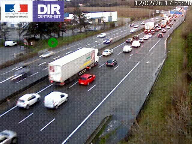 <h2>Caméra de circulation à Saint-Priest à la jonction entre l'A43 et l'A46 en direction de Marseille</h2>