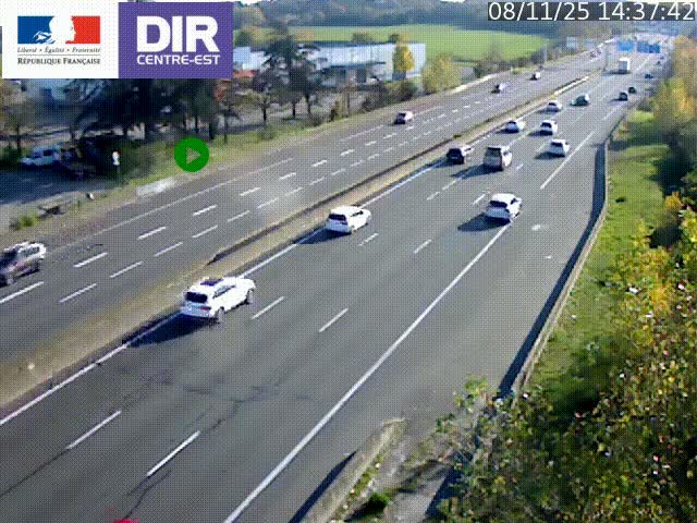 <h2>Caméra de circulation à Saint-Priest à la jonction entre l'A43 et l'A46 en direction de Marseille</h2>