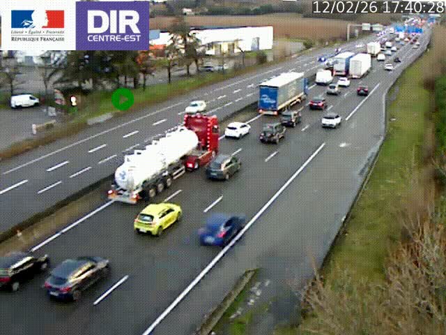 <h2>Caméra de circulation à Saint-Priest à la jonction entre l'A43 et l'A46 en direction de Marseille</h2>