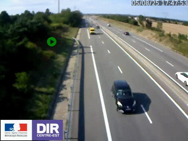 Webcam sur le contournement de Valence, sur la Nationale 7, à la jonction avec la N532, caméra orientée vers Grenoble