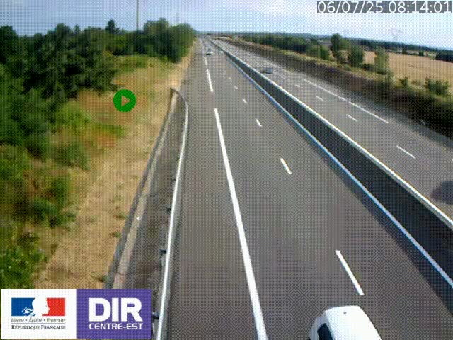 Webcam sur le contournement de Valence, sur la Nationale 7, à la jonction avec la N532, caméra orientée vers Grenoble