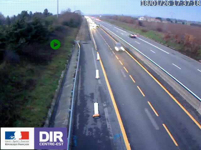 <h2>Webcam sur le contournement de Valence, sur la Nationale 7, à la jonction avec la N532, caméra orientée vers Grenoble</h2>