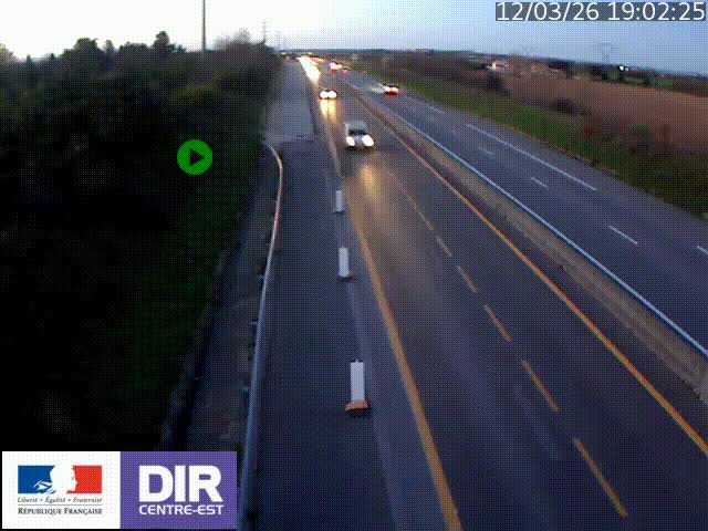 Webcam sur le contournement de Valence, sur la Nationale 7, à la jonction avec la N532, caméra orientée vers Grenoble