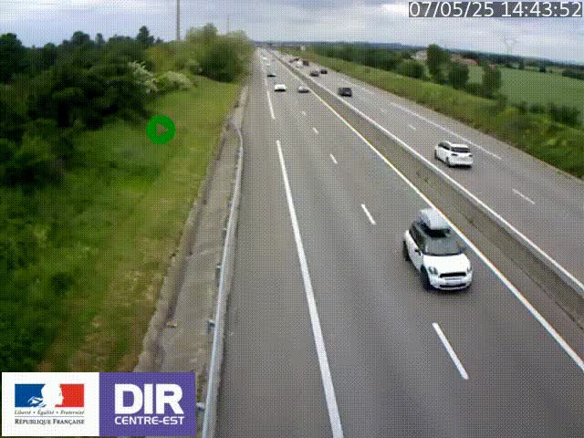 Webcam sur le contournement de Valence, sur la Nationale 7, à la jonction avec la N532, caméra orientée vers Grenoble