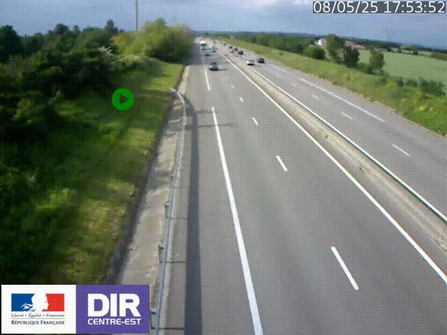 Webcam sur le contournement de Valence, sur la Nationale 7, à la jonction avec la N532, caméra orientée vers Grenoble