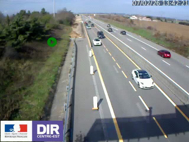 <h2>Webcam sur le contournement de Valence, sur la Nationale 7, à la jonction avec la N532, caméra orientée vers Grenoble</h2>
