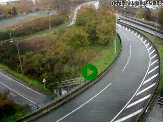 <h2>Caméra autoroute à la jonction entre l'A7 et la D301 (Boulevard urbain Sud de Lyon) à Feyzin, au sud de Lyon. Vue orientée vers Mions</h2>