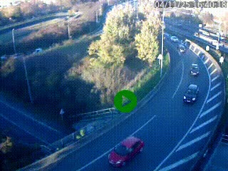 <h2>Caméra autoroute à la jonction entre l'A7 et la D301 (Boulevard urbain Sud de Lyon) à Feyzin, au sud de Lyon. Vue orientée vers Mions</h2>