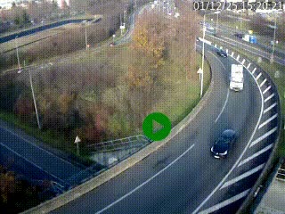 <h2>Caméra autoroute à la jonction entre l'A7 et la D301 (Boulevard urbain Sud de Lyon) à Feyzin, au sud de Lyon. Vue orientée vers Mions</h2>