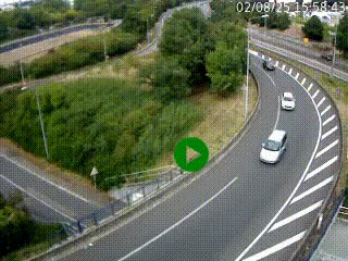 <h2>Caméra autoroute à la jonction entre l'A7 et la D301 (Boulevard urbain Sud de Lyon) à Feyzin, au sud de Lyon. Vue orientée vers Mions</h2>