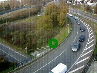 <h2>Caméra autoroute à la jonction entre l'A7 et la D301 (Boulevard urbain Sud de Lyon) à Feyzin, au sud de Lyon. Vue orientée vers Mions</h2>