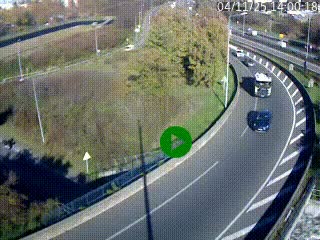 <h2>Caméra autoroute à la jonction entre l'A7 et la D301 (Boulevard urbain Sud de Lyon) à Feyzin, au sud de Lyon. Vue orientée vers Mions</h2>