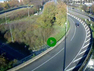 <h2>Caméra autoroute à la jonction entre l'A7 et la D301 (Boulevard urbain Sud de Lyon) à Feyzin, au sud de Lyon. Vue orientée vers Mions</h2>