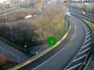 <h2>Caméra autoroute à la jonction entre l'A7 et la D301 (Boulevard urbain Sud de Lyon) à Feyzin, au sud de Lyon. Vue orientée vers Mions</h2>