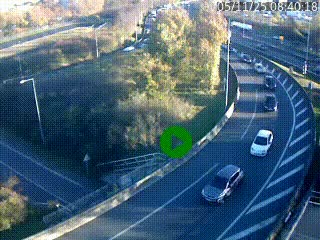 Caméra autoroute à la jonction entre l'A7 et la D301 (Boulevard urbain Sud de Lyon) à Feyzin, au sud de Lyon. Vue orientée vers Mions