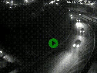 Caméra autoroute à la jonction entre l'A7 et la D301 (Boulevard urbain Sud de Lyon) à Feyzin, au sud de Lyon. Vue orientée vers Mions