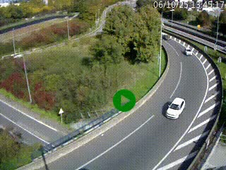 <h2>Caméra autoroute à la jonction entre l'A7 et la D301 (Boulevard urbain Sud de Lyon) à Feyzin, au sud de Lyon. Vue orientée vers Mions</h2>