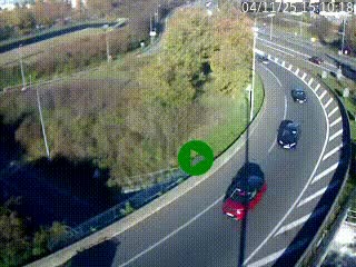 <h2>Caméra autoroute à la jonction entre l'A7 et la D301 (Boulevard urbain Sud de Lyon) à Feyzin, au sud de Lyon. Vue orientée vers Mions</h2>