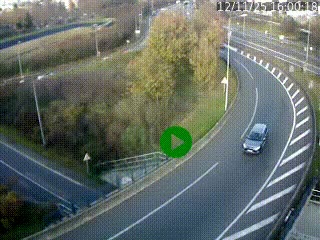 <h2>Caméra autoroute à la jonction entre l'A7 et la D301 (Boulevard urbain Sud de Lyon) à Feyzin, au sud de Lyon. Vue orientée vers Mions</h2>