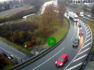 <h2>Caméra autoroute à la jonction entre l'A7 et la D301 (Boulevard urbain Sud de Lyon) à Feyzin, au sud de Lyon. Vue orientée vers Mions</h2>