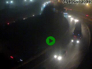 <h2>Caméra autoroute à la jonction entre l'A7 et la D301 (Boulevard urbain Sud de Lyon) à Feyzin, au sud de Lyon. Vue orientée vers Mions</h2>