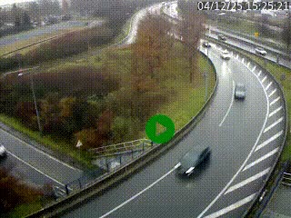 <h2>Caméra autoroute à la jonction entre l'A7 et la D301 (Boulevard urbain Sud de Lyon) à Feyzin, au sud de Lyon. Vue orientée vers Mions</h2>