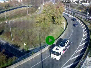 <h2>Caméra autoroute à la jonction entre l'A7 et la D301 (Boulevard urbain Sud de Lyon) à Feyzin, au sud de Lyon. Vue orientée vers Mions</h2>