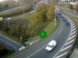 <h2>Caméra autoroute à la jonction entre l'A7 et la D301 (Boulevard urbain Sud de Lyon) à Feyzin, au sud de Lyon. Vue orientée vers Mions</h2>