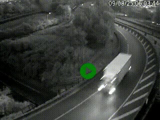 <h2>Caméra autoroute à la jonction entre l'A7 et la D301 (Boulevard urbain Sud de Lyon) à Feyzin, au sud de Lyon. Vue orientée vers Mions</h2>