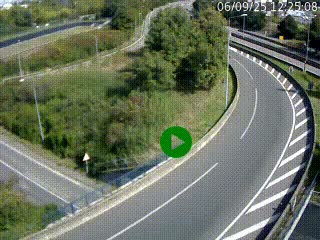 <h2>Caméra autoroute à la jonction entre l'A7 et la D301 (Boulevard urbain Sud de Lyon) à Feyzin, au sud de Lyon. Vue orientée vers Mions</h2>
