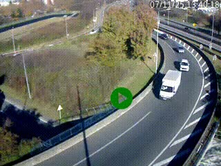 <h2>Caméra autoroute à la jonction entre l'A7 et la D301 (Boulevard urbain Sud de Lyon) à Feyzin, au sud de Lyon. Vue orientée vers Mions</h2>