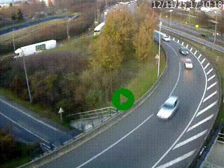 <h2>Caméra autoroute à la jonction entre l'A7 et la D301 (Boulevard urbain Sud de Lyon) à Feyzin, au sud de Lyon. Vue orientée vers Mions</h2>