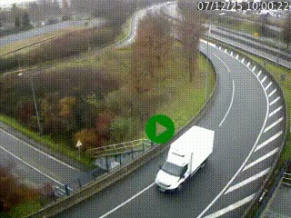 <h2>Caméra autoroute à la jonction entre l'A7 et la D301 (Boulevard urbain Sud de Lyon) à Feyzin, au sud de Lyon. Vue orientée vers Mions</h2>