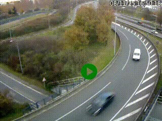 <h2>Caméra autoroute à la jonction entre l'A7 et la D301 (Boulevard urbain Sud de Lyon) à Feyzin, au sud de Lyon. Vue orientée vers Mions</h2>