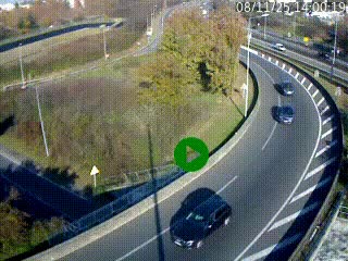 <h2>Caméra autoroute à la jonction entre l'A7 et la D301 (Boulevard urbain Sud de Lyon) à Feyzin, au sud de Lyon. Vue orientée vers Mions</h2>