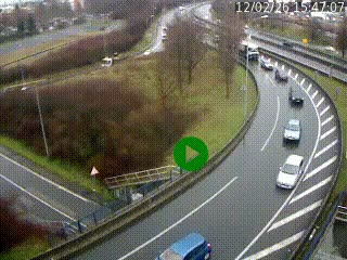 <h2>Caméra autoroute à la jonction entre l'A7 et la D301 (Boulevard urbain Sud de Lyon) à Feyzin, au sud de Lyon. Vue orientée vers Mions</h2>