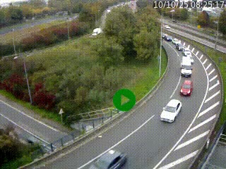 <h2>Caméra autoroute à la jonction entre l'A7 et la D301 (Boulevard urbain Sud de Lyon) à Feyzin, au sud de Lyon. Vue orientée vers Mions</h2>
