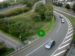<h2>Caméra autoroute à la jonction entre l'A7 et la D301 (Boulevard urbain Sud de Lyon) à Feyzin, au sud de Lyon. Vue orientée vers Mions</h2>