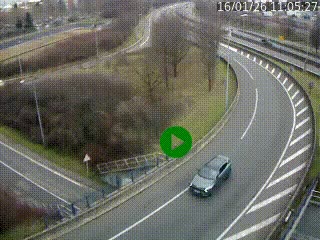 <h2>Caméra autoroute à la jonction entre l'A7 et la D301 (Boulevard urbain Sud de Lyon) à Feyzin, au sud de Lyon. Vue orientée vers Mions</h2>