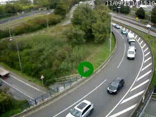 <h2>Caméra autoroute à la jonction entre l'A7 et la D301 (Boulevard urbain Sud de Lyon) à Feyzin, au sud de Lyon. Vue orientée vers Mions</h2>