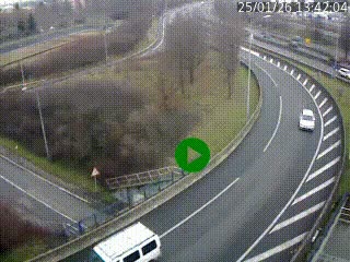 <h2>Caméra autoroute à la jonction entre l'A7 et la D301 (Boulevard urbain Sud de Lyon) à Feyzin, au sud de Lyon. Vue orientée vers Mions</h2>