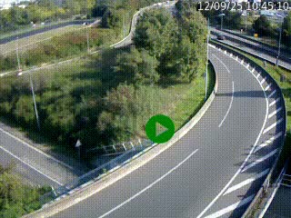 <h2>Caméra autoroute à la jonction entre l'A7 et la D301 (Boulevard urbain Sud de Lyon) à Feyzin, au sud de Lyon. Vue orientée vers Mions</h2>