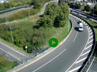 <h2>Caméra autoroute à la jonction entre l'A7 et la D301 (Boulevard urbain Sud de Lyon) à Feyzin, au sud de Lyon. Vue orientée vers Mions</h2>
